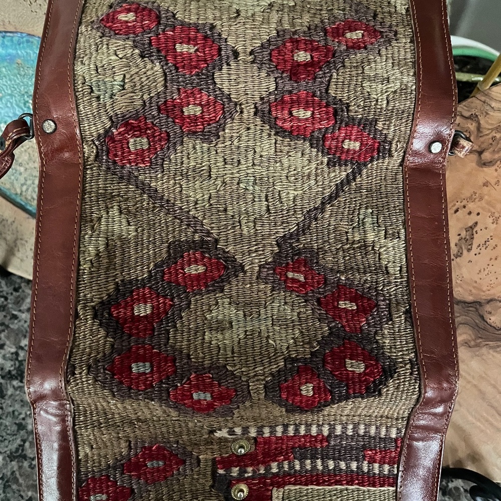 Tapestry cross body clutch wallet